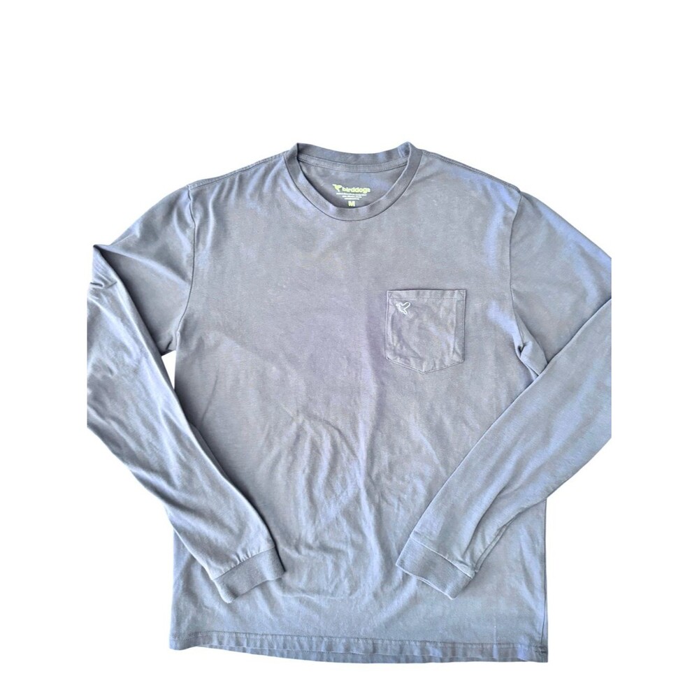 Birddogs Long Sleeve Pocket T-Shirt Men's Medium Blue Casual Soft Crewneck